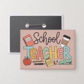 Badge Enseignant enseignant les cadeaux des futurs leade (Recto/Verso)