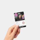 Badge Enseignant Ménage à l'école Maman ID Floral (À main)