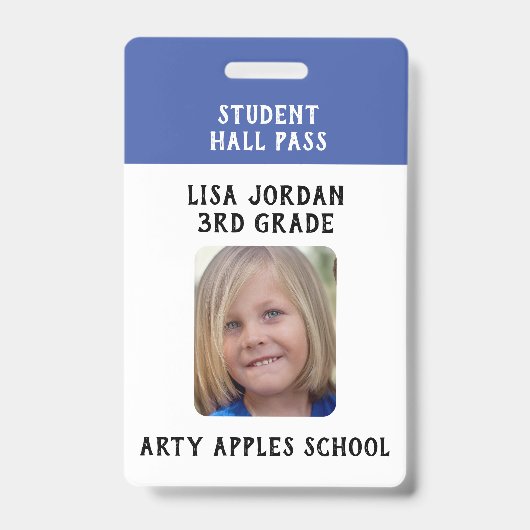 Badge Enseignant ou élève de l'école Bleue (Avant)