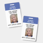 Badge Enseignant ou étudiant de l'école bleue (Recto et verso)