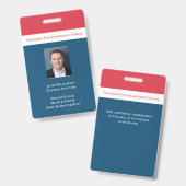 Badge Enseignant Personnel Éducateur Scolaire (Avant & arrière)