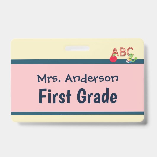 Badge Enseignant pour Deux Salles de Classe Badge (Avant)