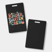 Badge Enseignant Retour à l'école maternelle (Avant & arrière)