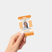 Badge Enseignant simple Orange (Manuel / portable)