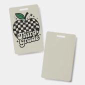 Badge Enseignant Troisième Année 3ème Retour à l'école (Avant & arrière)