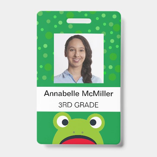 Badge Enseignant vert de grenouille (Avant)