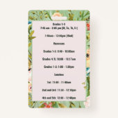 Badge Enseignement scolaire Enseignant Professeur Fleurs (Dos)