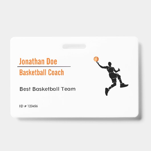 Badge Entraîneur de basket-ball (Avant)
