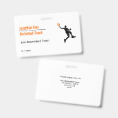 Badge Entraîneur de basket-ball (Avant & arrière)