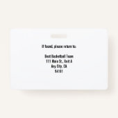 Badge Entraîneur de basket-ball (Dos)