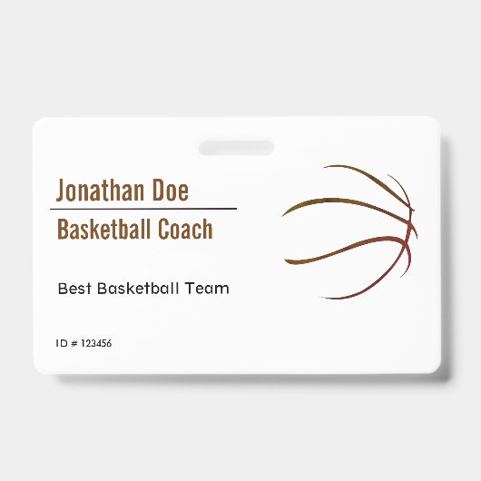 Badge Entraîneur de basket-ball (Avant)