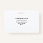 Badge Entraîneur de basket-ball (Dos)