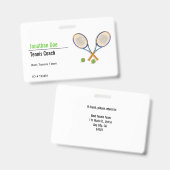 Badge Entraîneur de tennis (Avant & arrière)