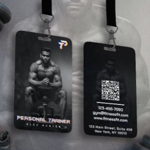 Badge Entraîneur Personnel de Gym Fitness Personnalisé (