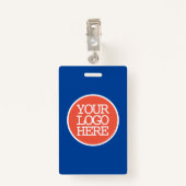 Badge Entreprise Ajouter Logo Modern Orange Blue Company (Dos avec clip)