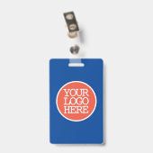 Badge Entreprise Ajouter un logo Moderne Orange Bleu Soc (Arrière avec clip)