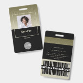 Badge Entreprise Classy Gold ID employé Logo Nom Photo (Front & Back)