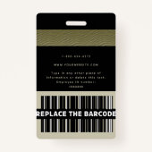 Badge Entreprise Classy Gold ID employé Logo Nom Photo (Dos)