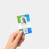 Badge Entreprise créative d'artiste colorée Paon (Manuel / portable)