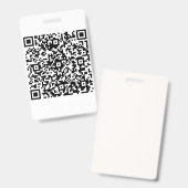 Badge Entreprise de code QR personnalisé (Avant & arrière)