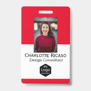 Badge Entreprise de logo personnalisé Rouge Blanc