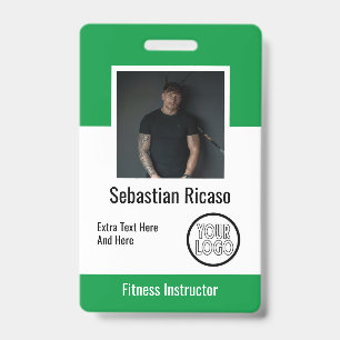 Badge Entreprise de logo personnalisé vert blanc