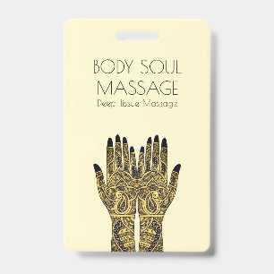 Badge Entreprise de Massage des Mains au Henné Mehndi