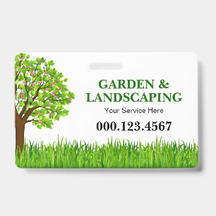 Badge Entreprise de Paysagisme de Prairie de Green Tree