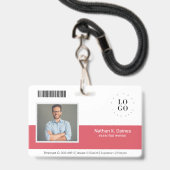 Badge Entreprise de sécurité de carte d'identité de phot (Avant avec lanière)