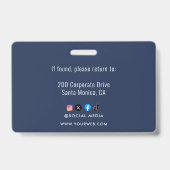 Badge Entreprise de sécurité de carte d'identité d'emplo (Arrière)
