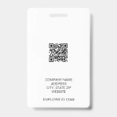 Badge Entreprise d'ID photo employé (Arrière)