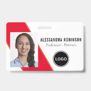 Badge Entreprise Employé Photo Code-barres Logo Insignes