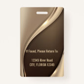 Badge Entreprise Employé Titre Nom Nom de la photo (Dos)