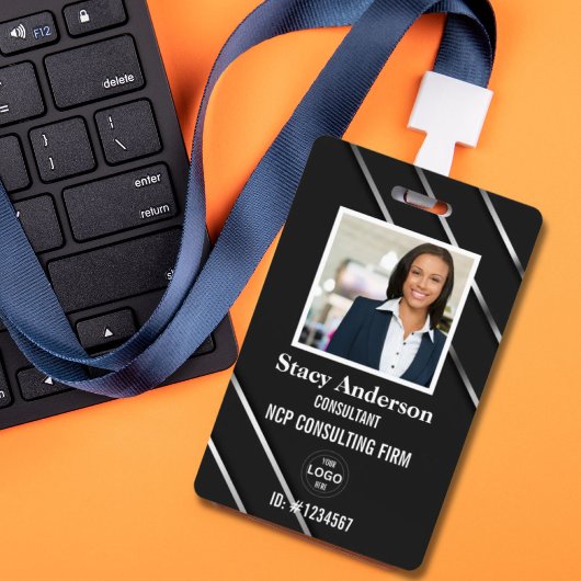 Badge Entreprise Employé Titre Nom Nom de la photo