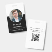 Badge Entreprise moderne ID photo QR Code Card Employé (Recto et verso)