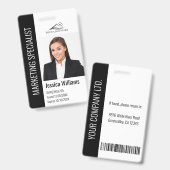 Badge Entreprise moderne Logo photo de l'employé Nom ID  (Avant & arrière)