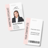 Badge Entreprise moderne Logo photo de l'employé Nom ID  (Avant & arrière)