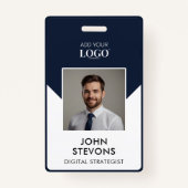 Badge Entreprise moderne Nom de l'employé Photo QR Code  (Devant)