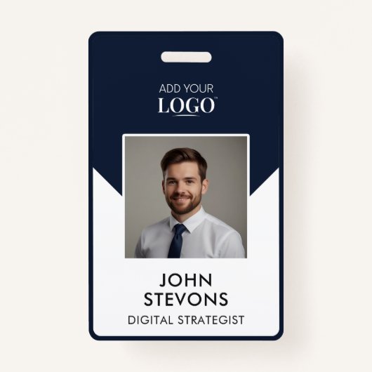 Badge Entreprise moderne Nom de l'employé Photo QR Code  (Devant)