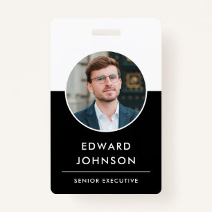 Badge Entreprise moderne Photo ID code-barres Employé