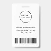 Badge Entreprise moderne Photo ID code-barres Employé (Dos)