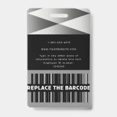 Badge Entreprise Noir Blanc Identifiant de l'employé Log (Back)