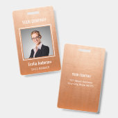 Badge Entreprise personnalisée Nom de l'employé de base (Avant & arrière)