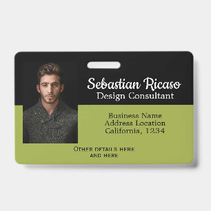 Badge Entreprise personnalisée vert noir