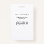 Badge Entreprise Photo Code QR Code ID de vaccin (Dos)