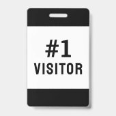 Badge Entreprise Visiteur Noir Simple Moderne (Arrière)