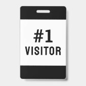 Badge Entreprise Visiteur Noir Simple Moderne (Avant)