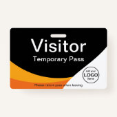Badge Entreprise Visiteur personnalisé QR Code Jaune Ora (Devant)