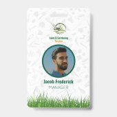 Badge Entretien de pelouse professionnel blanc et vert (Avant)