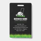 Badge Entretien professionnel de la pelouse verte Noire (Back)